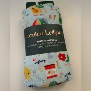 Loulou Lollipop “Alphabet Smiles” Muslin Swaddle New with tag!